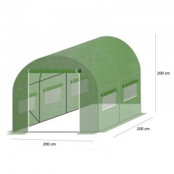 Sera tip tunel 2x2x2 m pentru gradina, cadru metalic, filtru UV, ferestre cu plase pentru tantari