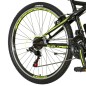 Bicicleta MTB 26 inch, 18 viteze schimbator Shimano, amortizoare, frane pe saboti, Explorer verde neon