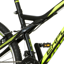 Bicicleta MTB 26 inch, 18 viteze schimbator Shimano, amortizoare, frane pe saboti, Explorer verde neon