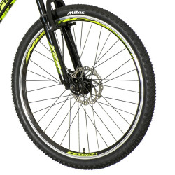 Bicicleta MTB 26 inch, 18 viteze schimbator Shimano, amortizoare, frane pe saboti, Explorer verde neon