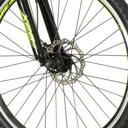 Bicicleta MTB 26 inch, 18 viteze schimbator Shimano, amortizoare, frane pe saboti, Explorer verde neon