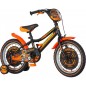 Bicicleta 16 inch, sa reglabila, roti ajutatoare detasabile, frana V-Brake, MotoCross orange Bicicleta 16 inch, sa reglabila, roti ajutatoare detasabile, frana V-Brake, MotoCross orange