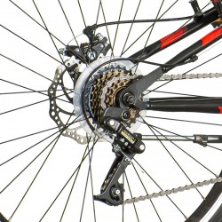 Bicicleta Mountain Bike 26 inch, 21 viteze schimbator Power, frane pe disc, suspensii full, Explorer rosu