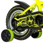 Bicicleta 16 inch, 2 roti ajutatoare, frana V-Brake, Footbal, galben neon