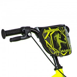Bicicleta 16 inch, 2 roti ajutatoare, frana V-Brake, Footbal, galben neon