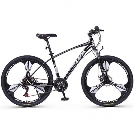 Bicicleta MTB roti 26 inch, frane pe disc, 21 viteze, cadru otel 17", negru-gri, RESIGILAT