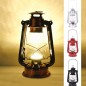 Felinar retro, 16 LED-uri alb cald, maner transport, agatatoare, metal Felinar retro, 16 LED-uri alb cald, maner transport, agatatoare, metal
