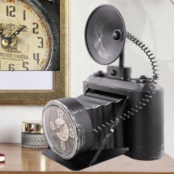 Ceas de masa, forma aparat fotografiat, stil retro, metal