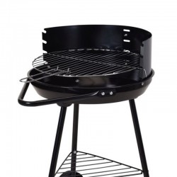 Gratar pe carbuni, forma rotunda, inaltime grilaj reglabila, roti, maner