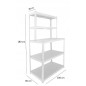 Raft metalic 180x100x30/60 cm, 5 nivele placi MDF Raft metalic 180x100x30/60 cm, 5 nivele placi MDF