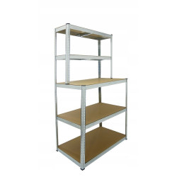Raft metalic 180x100x30/60 cm, 5 nivele placi MDF