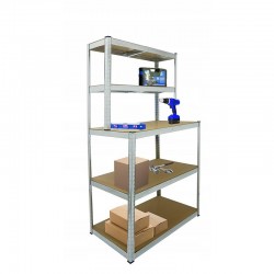 Raft metalic 180x100x30/60 cm, 5 nivele placi MDF