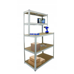 Raft metalic 180x100x30/60 cm, 5 nivele placi MDF