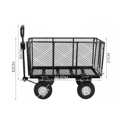 Carucior rabatabil pentru gradina, sarcina 600 kg, maner reglabil, husa 250 l
