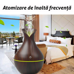 Difuzor cu ultrasunete pentru aromaterapie, umidificare, 130ml, USB, 15x9.5cm