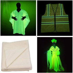 Material fosforescent verde, 1.22x1m, efect reflectorizant, greutate 210g/mp