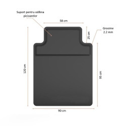 Covoras pentru protectie pardosea, 90x120 cm, spuma memorie 2.2 mm, anti oboseala, negru mat
