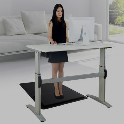 Covoras pentru protectie pardosea, 90x120 cm, spuma memorie 2.2 mm, anti oboseala, negru mat