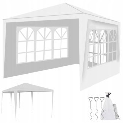 Cort 3x3 m, folie PE 100g/mp, 4 pereti, ferestre, cadru otel, accesorii montare