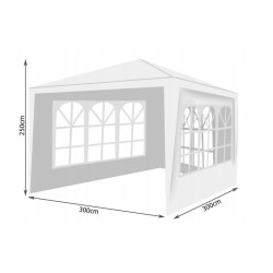 Cort 3x3 m, folie PE 100g/mp, 4 pereti, ferestre, cadru otel, accesorii montare