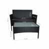 Set mobilier gradina, 4 piese, masuta, fotolii, canapea, model ratan, negru