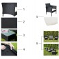 Set mobilier gradina, 4 piese, masuta, fotolii, canapea, model ratan, negru