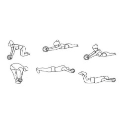 Roata dubla pentru exercitii, saltea, manere antiderapante, diametru 17.5 cm