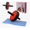 Roata dubla pentru exercitii, saltea, manere antiderapante, diametru 17.5 cm