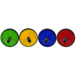 Roata dubla pentru exercitii, saltea, manere antiderapante, diametru 17.5 cm
