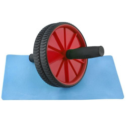 Roata dubla pentru exercitii, saltea, manere antiderapante, diametru 17.5 cm