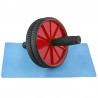 Roata dubla pentru exercitii, saltea, manere antiderapante, diametru 17.5 cm