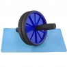 Roata dubla pentru exercitii, saltea, manere antiderapante, diametru 17.5 cm