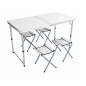 Set masa pliabila cu 4 scaune, pentru camping, inaltime masa ajustabila