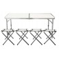 Set masa pliabila cu 4 scaune, pentru camping, inaltime masa ajustabila