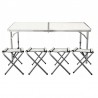 Set masa pliabila cu 4 scaune, pentru camping, inaltime masa ajustabila