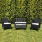 Set mobilier gradina, 4 piese, masuta, fotolii, canapea, model ratan, negru Set mobilier gradina, 4 piese, masuta, fotolii, canapea, model ratan, negru