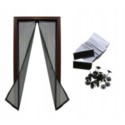 Plasa anti-insecte, pentru usa, 100x220 cm, inchidere magnetica, negru