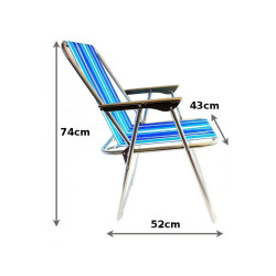 Scaun pliabil, cotiere, sarcina 100 kg, cadru otel