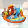 Piscina gonflabila Insula cu vulcan 265x265x104 cm, pulverizator, tobogan