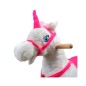 Balansoar unicorn, 3-5 ani, emite sunete, roti deplasare, lemn si plus