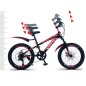 Bicicleta MTB 22 inch, cadru otel, jante aluminiu, schimbator Shimano, 7 viteze, frane pe disc, rosie