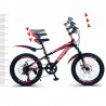 Bicicleta MTB 22 inch, cadru otel, jante aluminiu, schimbator Shimano, 7 viteze, frane pe disc, rosie