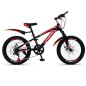 Bicicleta MTB 22 inch, cadru otel, jante aluminiu, schimbator Shimano, 7 viteze, frane pe disc, rosie Bicicleta MTB 22 inch, cadru otel, jante aluminiu, schimbator Shimano, 7 viteze, frane pe disc, rosie