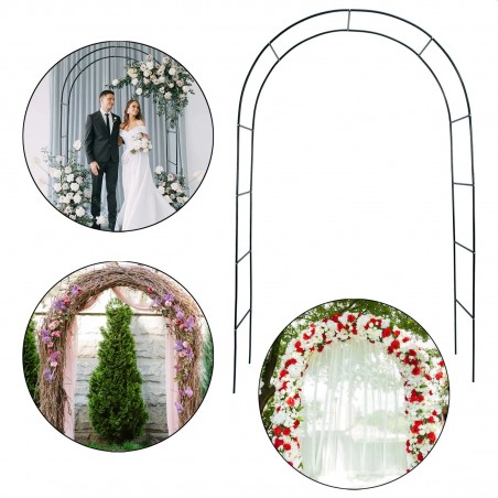 Pergola gradina, 240x140 cm, constructie metalica stabila, verde