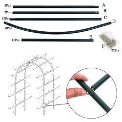Pergola gradina, 240x140 cm, constructie metalica stabila, verde