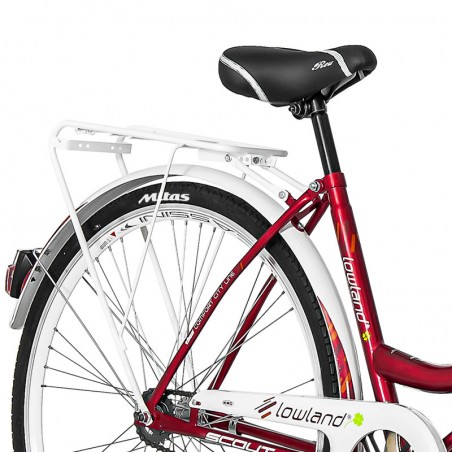 Bicicleta dama, 28 inch, cadru otel, V-Brake, jante aluminiu, cos cumparaturi, portbagaj