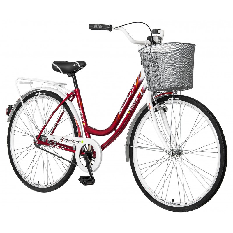 Acquiesce Annihilate Sober Bicicleta de oras, 28 inch, cadru otel, V-Brake, jante aluminiu, cos  cumparaturi, portbagaj