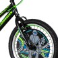Bicicleta MTB 20 inch, cadru otel, 6 viteze, schimbator Power, V-Brake, negru-verde neon, Explorer