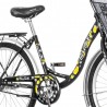 Bicicleta dama, 24 inch, cadru otel, V-Brake, cos frontal, portbagaj, stop, far si claxon