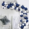 Kit arcada baloane latex, photo corner blue silver, 6 baloane confetti, 50 piese
